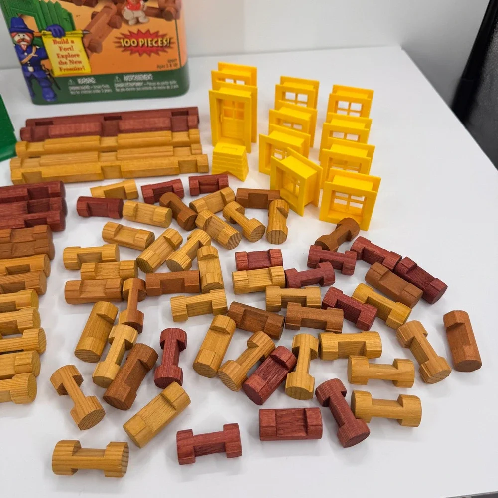 Lincoln Logs Frontier Explorer Incomplete Real Wood Building Set 00901 100 Piece